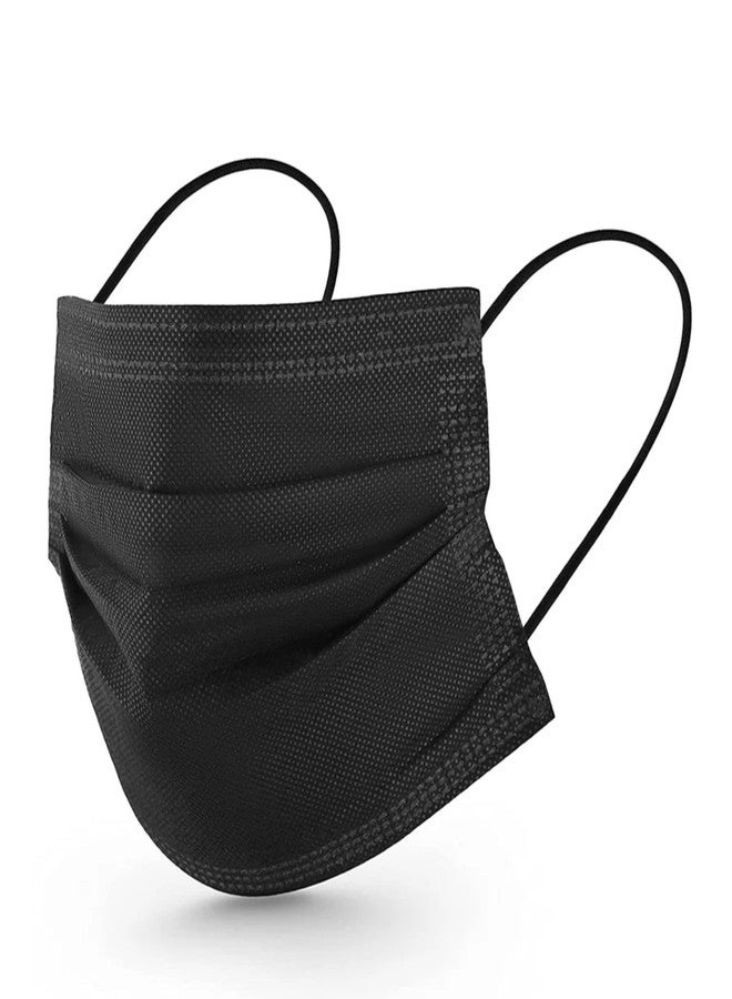 ADWIT 3Ply Surgical Face with In build Nose Pin Meltbon Fabric with woven 25GSM 3layer (CE, ISO, GMP, FDA Certified Mask (Black) (300) - Image 1